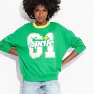 New! Graphic Green Women's Crew Neck Sweater- Medium